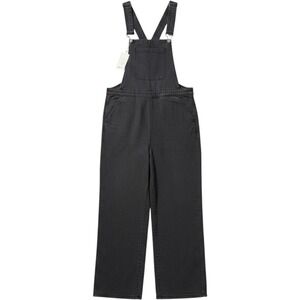 Hidden Brand Womens Wide Leg Overalls Charcoal Gray Adjustable Straps Size S NWT